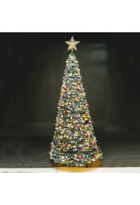 КУРШЕВЕЛ УКРАСЕНИ КОЛЕДА POP UP FROSTY TREE 250 LED WW STEADY H210cm DIAM 86cm 2m LEAD CABLE