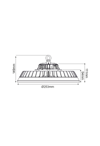 ^LED HIGH BAY ADJUSTABLE WATTAGE 60/80/100W 200LM/W 5000K 90° 230V AC IP65 Ra>70 50.000HRS