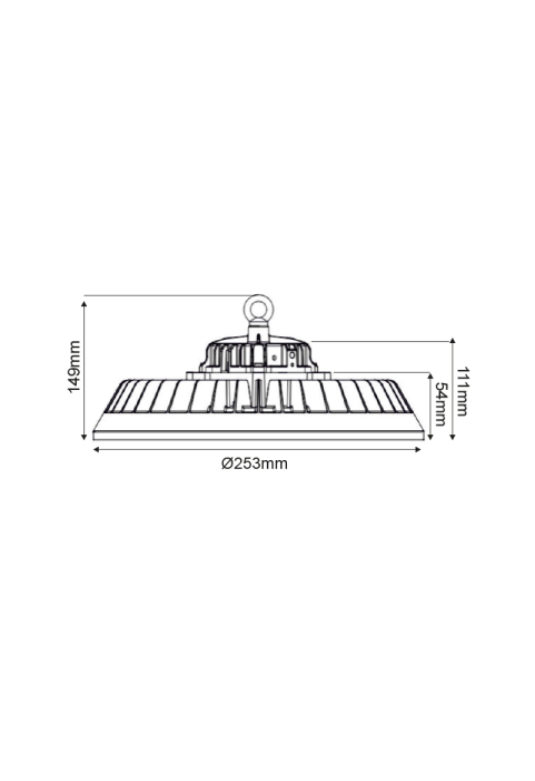 ^LED HIGH BAY ADJUSTABLE WATTAGE 60/80/100W 200LM/W 5000K 90° 230V AC IP65 Ra>70 50.000HRS