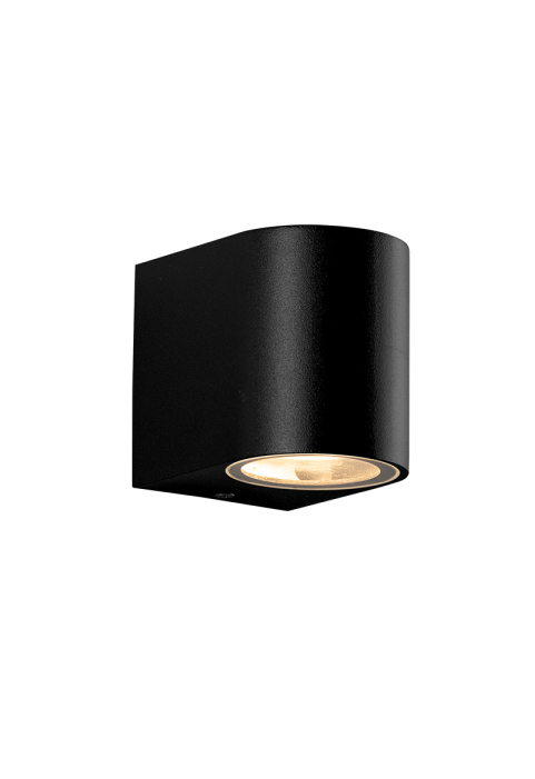 GU10 WALL LUMINAIRE PLASTIC 230V AC BLACK IP65 MAX 3W LED