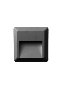 LED WALL SQUARE LUMINAIRE DARK GREY 230V AC IP65 2W 3000K 100LM RA80