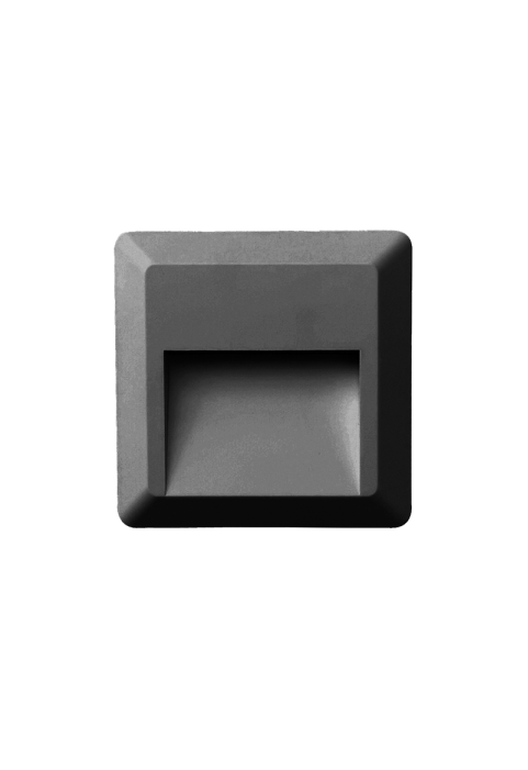LED WALL SQUARE LUMINAIRE DARK GREY 230V AC IP65 2W 3000K 100LM RA80