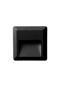 LED WALL SQUARE LUMINAIRE BLACK 230V AC IP65 2W 3000K 100LM RA80