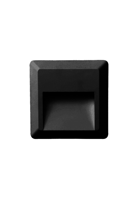 LED WALL SQUARE LUMINAIRE BLACK 230V AC IP65 2W 3000K 100LM RA80