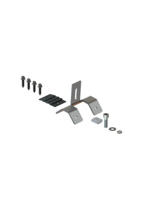 INSTALLATION BASE OF PV PANEL ON INDUSTRIAL ROOFTOP TYPE TRAPEZOID SET WITH SCREWS