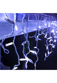 144 LED БЯЛ КАУЧУК ЗАВЕСА СВЕТЛИНА CW CONNECT (МАКС 20) STEADY IP44 300x60CM 1,5M ОЛОВО КАБЕЛ
