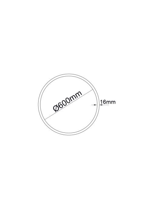 OLAN SAND BLACK CIRCULAR ALUMINUM PROFILE WITH PC OPAL DIFFUSER Φ600MM