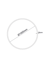 OLAN SAND BLACK CIRCULAR ALUMINUM PROFILE WITH PC OPAL DIFFUSER Φ1000MM