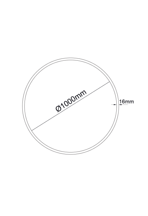 OLAN SAND BLACK CIRCULAR ALUMINUM PROFILE WITH PC OPAL DIFFUSER Φ1000MM
