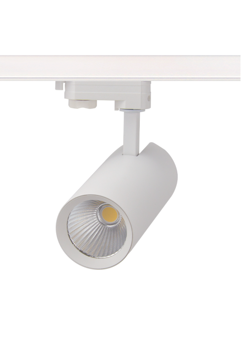 ΑΜΜΩΔΕΣ ΛΕΥΚΟ LED ΣΠΟΤ ΡΑΓΑΣ 27W 3000K 3-PHASE 36° 3120LM 230V AC Ra80 Φ74*170MM 5YRS