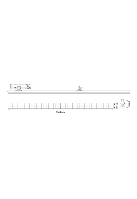 ΜΑΥΡΟ LED ΓΡΑΜΜΙΚΟ ΚΙΝΗΤΟ ΦΩΤΙΣΤΙΚΟ ΡΑΓΑΣ 40W 4000K 3-PHASE 90° 5600LM 230V AC Ra90 L1144MM 5YRS 