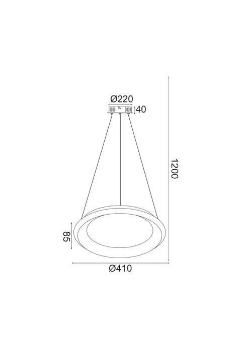 ПЛАФОН ЛЕД 34W 3000K 2330LM БЯЛ МЕТАЛ D41XH120CM DIANA