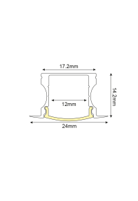 HAZEL ALUMINUM PROFILE P115 WITH OPAL PC DIFFUSER 2m/pc