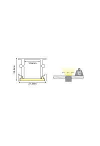 AVAH ALUMINUM PROFILE P132 WITH OPAL PC DIFFUSER 2m/pc
