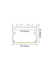CORA ALUMINUM PROFILE P217 WITH OPAL PC DIFFUSER 2m/pc
