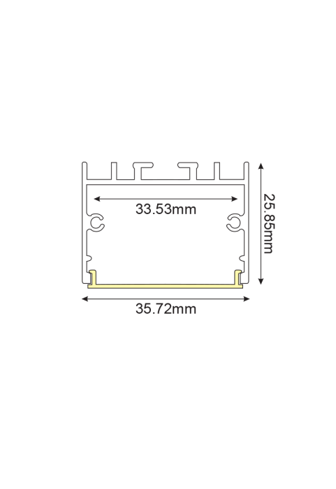CORA ALUMINUM PROFILE P217 WITH OPAL PC DIFFUSER 2m/pc