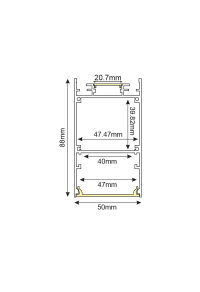 SIEN ALUMINUM PROFILE P288 WITH OPAL PC DIFFUSER 2m/pc