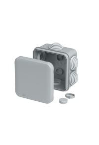 WATERPROOF JUNCTION BOX SQUARE 100x100x50mm 6 GLANDS IP55