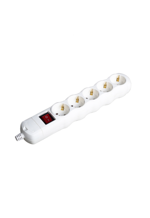 MULTISTRIP 5 SCHUKO SOCKETS WITH CHILD PROTECTION WITH SWITCH NO CABLE 16A IP20