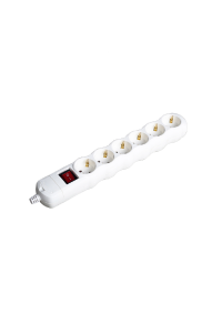 MULTISTRIP 6 SCHUKO SOCKETS WITH CHILD PROTECTION WITH SWITCH NO CABLE 16A IP20