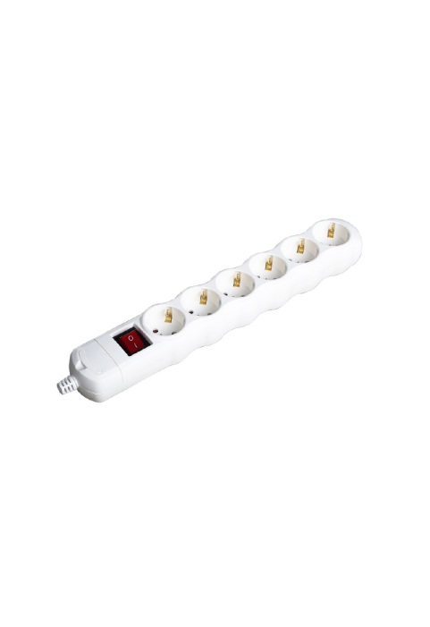 MULTISTRIP 6 SCHUKO SOCKETS WITH CHILD PROTECTION WITH SWITCH NO CABLE 16A IP20