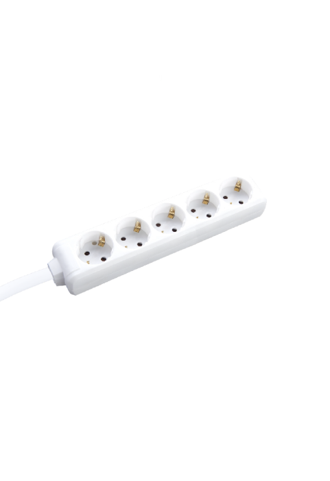 MULTISTRIP 5 SOCKETS WITH CHILD PROTECTION NO SWITCH 16A IP20 WITH CABLE H05VV-F 3x1.5mm2/3m NET