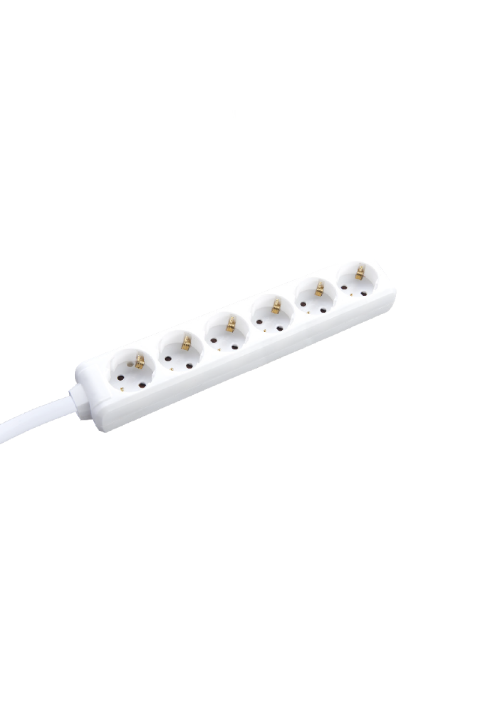 MULTISTRIP 6 SOCKETS WITH CHILD PROTECTION NO SWITCH 16A IP20 WITH CABLE H05VV-F 3x1.5mm2/5m NET