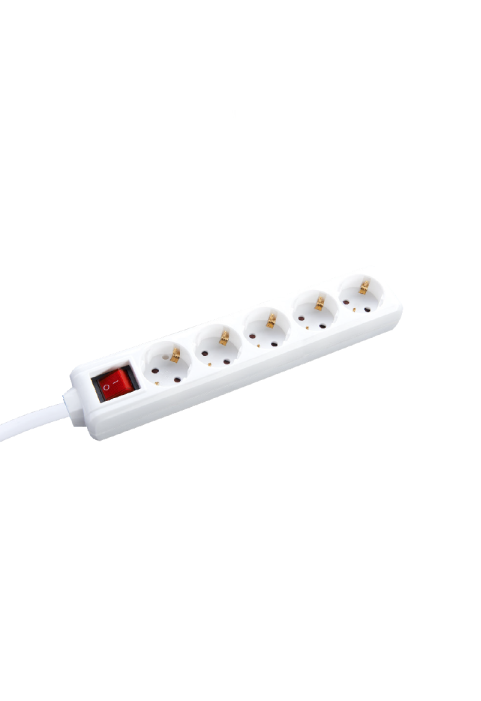MULTISTRIP 5 SOCKETS WITH CHILD PROTECTION & SWITCH 16A IP20 WITH CABLE H05VV-F 3x1.5mm2/ 1.5m NET