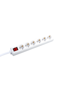 MULTISTRIP 6 SOCKETS WITH CHILD PROTECTION & SWITCH 16A IP20 WITH CABLE H05VV-F 3x1.5mm2/ 1.5m NET