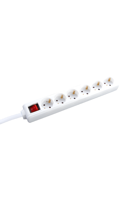 MULTISTRIP 6 SOCKETS WITH CHILD PROTECTION & SWITCH 16A IP20 WITH CABLE H05VV-F 3x1.5mm2/ 1.5m NET