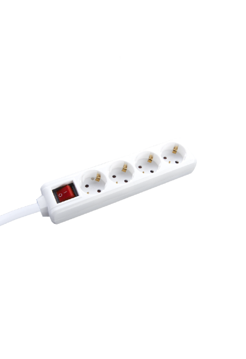 MULTISTRIP 4 SOCKETS WITH CHILD PROTECTION & SWITCH 16A IP20 WITH CABLE H05VV-F 3x1.5mm2/3m NET