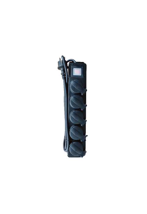 MULTISTRIP 5 SOCKETS WITH CHILD PROTECTION & SWITCH 16A IP44 WITH CABLE H05RR-F 3x1.5mm2/ 1.5m NET