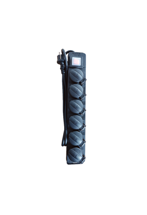 MULTISTRIP 6 SOCKETS WITH CHILD PROTECTION & SWITCH 16A IP44 WITH CABLE H05RR-F 3x1.5mm2/ 1.5m NET
