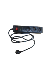 MULTISTRIP 3 SOCKETS/2 USB PORTS/ CHILD PROT & SWITCH 16A IP20 / CABLE H05VV-F 3x1.5mm2/ 1.5m NET