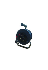 CABLE REEL PLASTIC OPEN TYPE 4 SCHUKO SOCKETS CHILD PROT. & THERMAL CUT H05VV-F 3x1.5mm2 IP20 15m