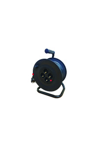 CABLE REEL PLASTIC OPEN TYPE 4 SCHUKO SOCKETS CHILD PROT. & THERMAL CUT H05VV-F 3x1.5mm2 IP20 25m
