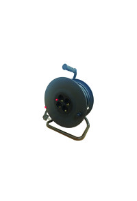 CABLE REEL PLASTIC OPEN TYPE 4 SCHUKO SOCKETS CHILD PROT. & THERMAL CUT H05VV-F 3x2.5mm2 IP20 40m