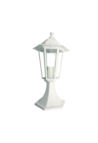 WALL LATERN LAMP WITH BASE WHITE HEXAGON 60W RAL C3619M