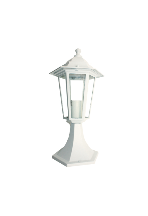 WALL LATERN LAMP WITH BASE WHITE HEXAGON 60W RAL C3619M