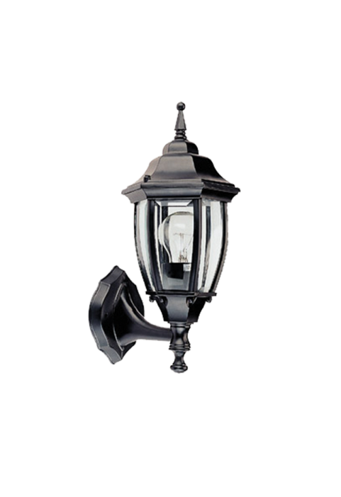 WALL LANTERN BLACK IR44 E27 60W TOP RAL C0026