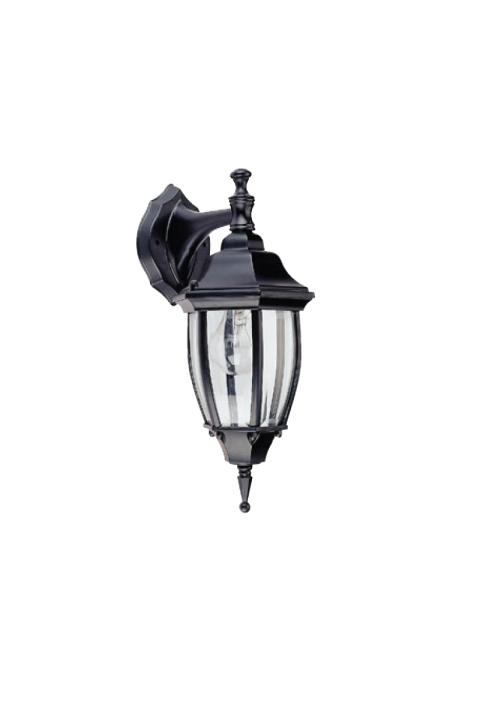 WALL LATERN LAMP BLACK IR44 E27 60W BLACK IR44 E27 60W BOTTOM RAL C0026