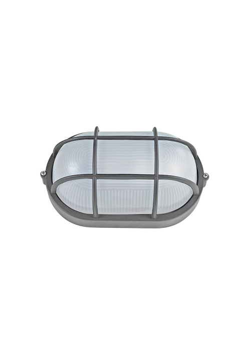 BULKHEAD E27 208mm GREY WITH COLOUR RAL7016M