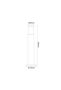 SMALL POLE No1032 ALUMINUM 40CM E27 GREY RAL7016M