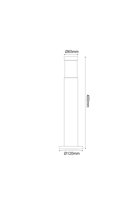 SMALL POLE No1032 ALUMINUM 40CM E27 GREY RAL7016M