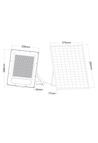 SOLAR SMD LED FLOOD LIGHT 240W 4000K IP66 90° Ra80 2YEARS GUARANTEE