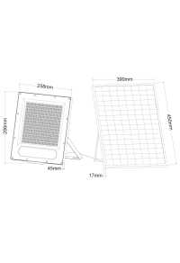 SOLAR SMD LED FLOOD LIGHT 300W 4000K IP66 90° Ra80 2YEARS GUARANTEE