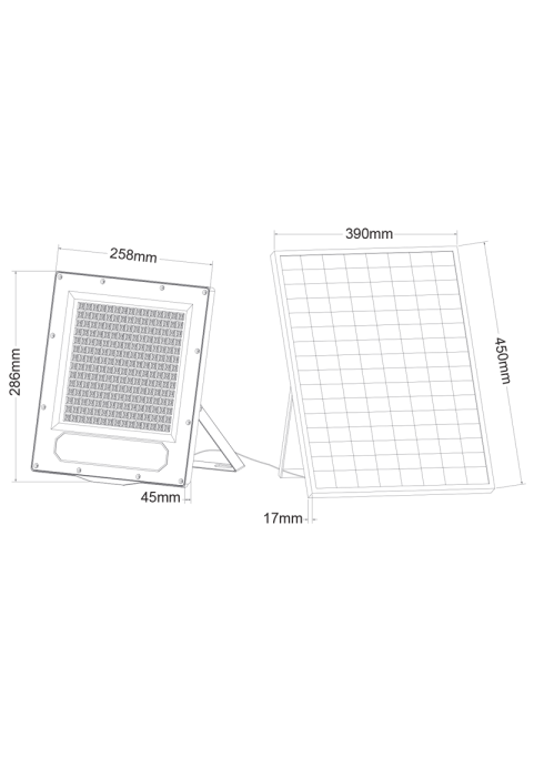 SOLAR SMD LED FLOOD LIGHT 300W 4000K IP66 90° Ra80 2YEARS GUARANTEE