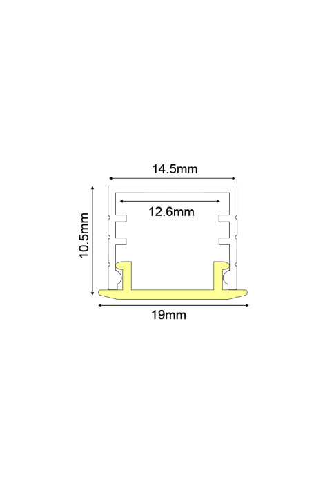 MINA SEMI TRIMLESS ALUMINUM PROFILE WITH OPAL PC DIFFUSER 2m/pc