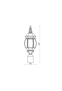 WALL GARDEN LIGHT ΙΡ44 Ε27 max.60W  RAL C0026