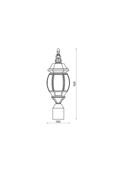 WALL GARDEN LIGHT ΙΡ44 Ε27 max.60W  RAL C0026